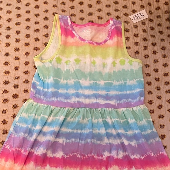 NWT: The Children’s Place Lightweight Tye Dye Tiered Maxi Tank Dress: 10/12 - Picture 2 of 5